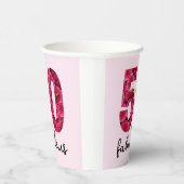 ピンクフローラ50と素晴らしい50th誕生日パーティー 紙コップ (右)