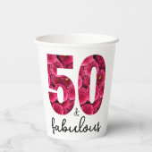 ピンクフローラ50と素晴らしい50th誕生日パーティー 紙コップ (裏面)