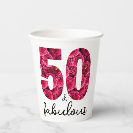ピンクフローラ50と素晴らしい50th誕生日パーティー 紙コップ
