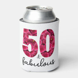 ピンクフローラ50と素晴らしい50th誕生日パーティー 缶クーラー