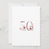 ピンクフローラ50素晴らしい誕生日 招待状 (裏面)