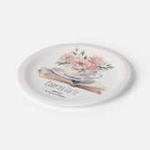 ピンクフローラ50thブックテーマ誕生日 ペーパープレート (アングル)