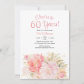 ピンクフローラ60誕生日応援~60年 招待状 (正面)