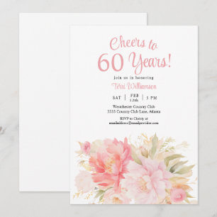 ピンクフローラ60誕生日応援~60年 招待状