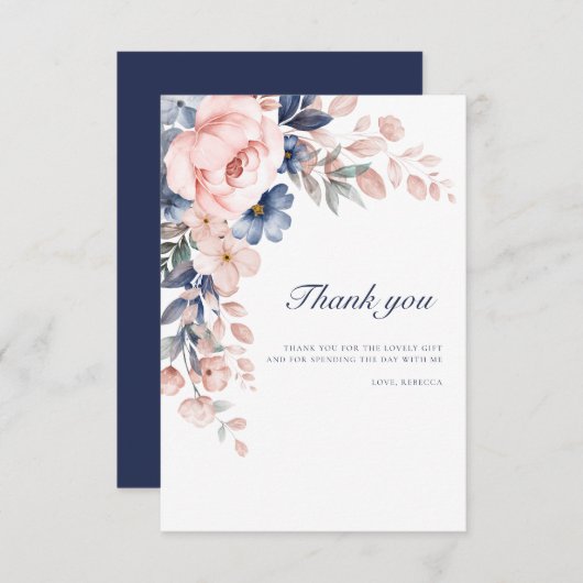 ピンクフローラ60誕生日 サンキューカード (正面/裏面)