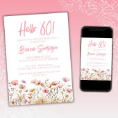 ピンクフローラ60th誕生日パーティー 招待状