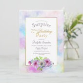 ピンクフローラ70誕生日サプライズパーティー 招待状 (スタンド正面)