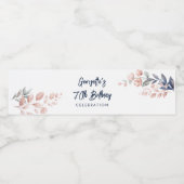 ピンクフローラ70thバースデーパーティー植物学 ペットボトルラベル (シングルラベル)