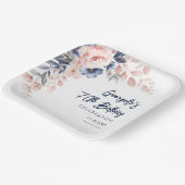 ピンクフローラ70thバースデーパーティー植物学 ペーパープレート (傾斜あり)