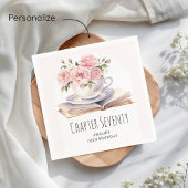 ピンクフローラ70thブックテーマ誕生日 スタンダードカクテルナプキン