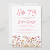 ピンクフローラ70th誕生日パーティー 招待状 (正面)