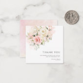 ピンクフローラ75thバースデーパーティーサンキューカード ノートカード (正面/裏面インサイチュ)