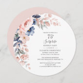 ピンクフローラ75thバースデーパーティー植物学 招待状 (正面/裏面)