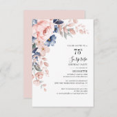 ピンクフローラ75th誕生日パーティーへの招待 招待状 (正面/裏面)