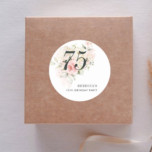 ピンクフローラ75th誕生日パーティー ラウンドシール