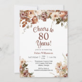 ピンクフローラ80誕生日応援~80年 招待状 (正面)