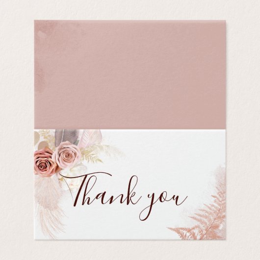 ピンクフローラ80thバースデーパーティーサンキューカード (外部フラット)