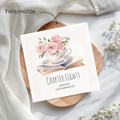 ピンクフローラ80thブックテーマ誕生日 スタンダードカクテルナプキン