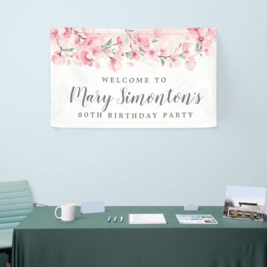 ピンクフローラ80th誕生日へようこそ 横断幕 (トレードショー)