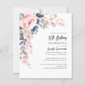 ピンクフローラ80th誕生日パーティーへの招待 (正面)