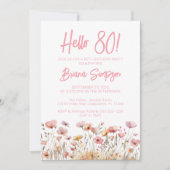ピンクフローラ80th誕生日パーティー 招待状 (正面)