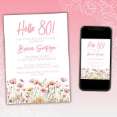 ピンクフローラ80th誕生日パーティー 招待状