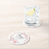 ピンクフローラ90誕生日ありがとう ペーパーコースター (インサイチュ)