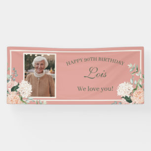 ピンクフローラ90誕生日バナー 横断幕
