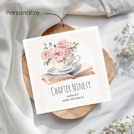 ピンクフローラ90thブックテーマ誕生日 スタンダードカクテルナプキン