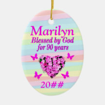 ピンクフローラ90th誕生日恵みオーナメント