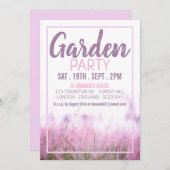 ピンクフローラ、ガーデンパーティー 招待状 (正面/裏面)