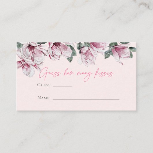 ピンクフローラ |キス数の推測 エンクロージャーカード (正面)