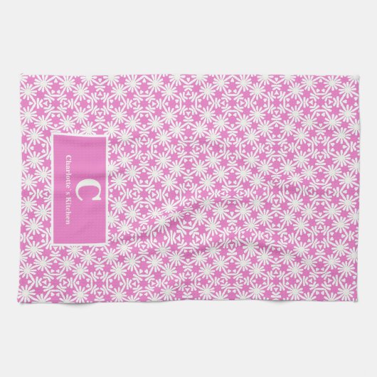 ピンクフローラ キッチンタオル (横)