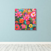ピンクフローラ キャンバスプリント (インサイチュ (ウッドフロア))