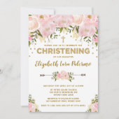 ピンクフローラ《キリスト教》洗礼式や命名式招待状パステルバプティスマ 招待状 (正面)