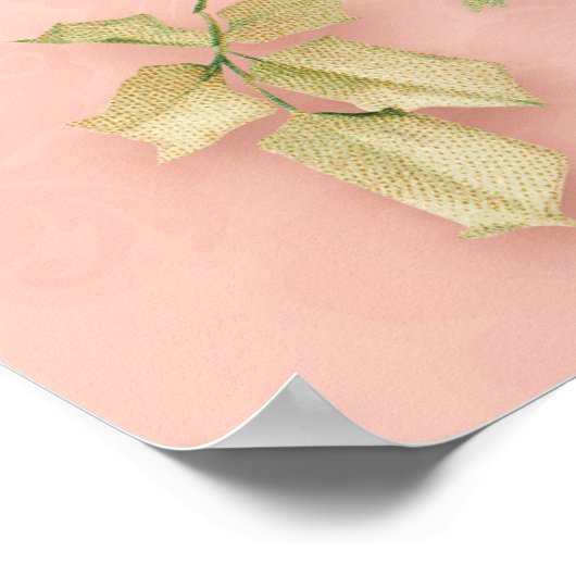 ピンクフローラ&ダイヤモンドティアラプリンセスベビーシャワー ポスター (角)