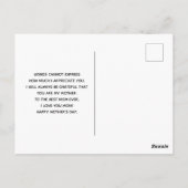 ピンクフローラ&ダイヤモンドティアラプリンセスマザーズデイ ポストカード (裏面)