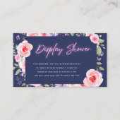 ピンクフローラ&ネオンブライダルシャワーディスプレイシャワー エンクロージャーカード (正面)