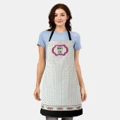 ピンクフローラ パーソナライズされた エプロン (着用した状態)