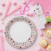 ピンクフローラ ペーパープレート (パーティー)