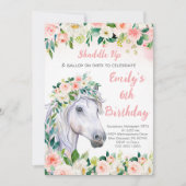 ピンクフローラ&ホース6thバースデーパーティー 招待状 (正面)