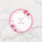 ピンクフローラ| ユニコーン誕生日パーティー コンフェッティ (スモール正面)