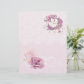 ピンクフローラ&レース結婚ズスクラップブック紙 (スタンド正面)