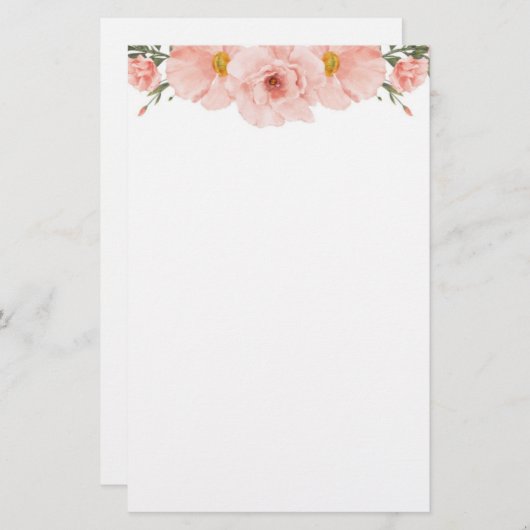 ピンクフローラ 便箋 (正面/裏面)