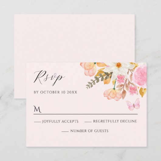 ピンクフローラ 出欠カード (正面/裏面)