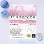 ピンクフローラ，園芸用サービス，園芸家 チラシ (シングル)