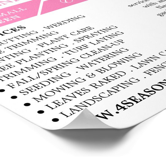 ピンクフローラ，園芸用サービス，園芸家 ポスター (角)