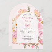 ピンクフローラ 招待状 (正面/裏面)