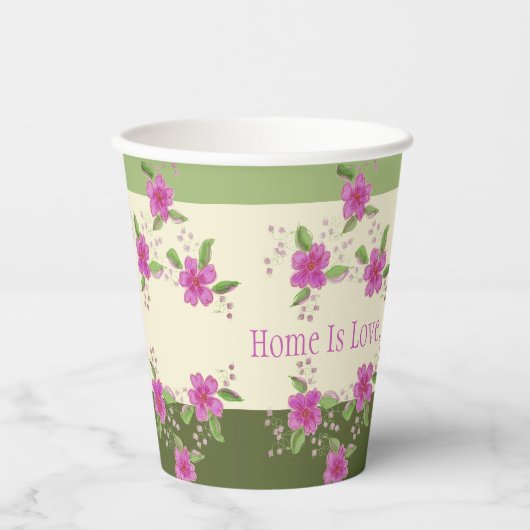 ピンクフローラ（緑） 紙コップ (正面)