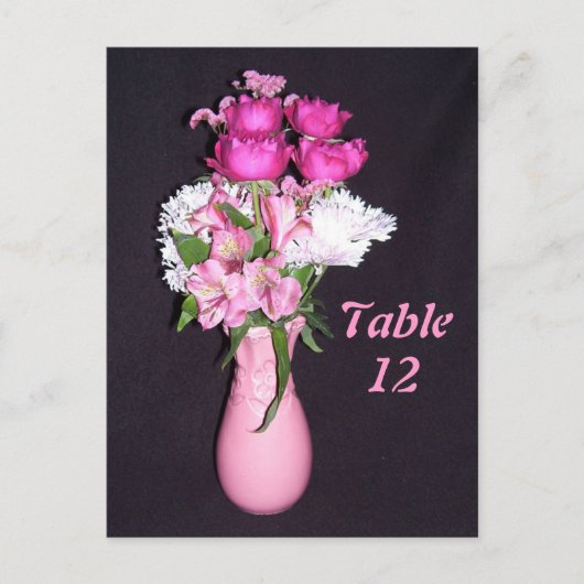 ピンクフローラ – 表番号はがき ポストカード (正面)